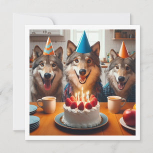 Help celebrate our wild one, wolf birthday invitation