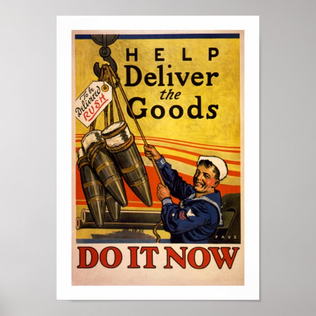 Help Deliver The Goods (white) Poster (Front)