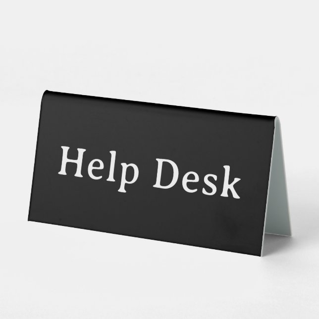 Help Desk | Plastic 6" X 3" Table Tent Sign (Front)