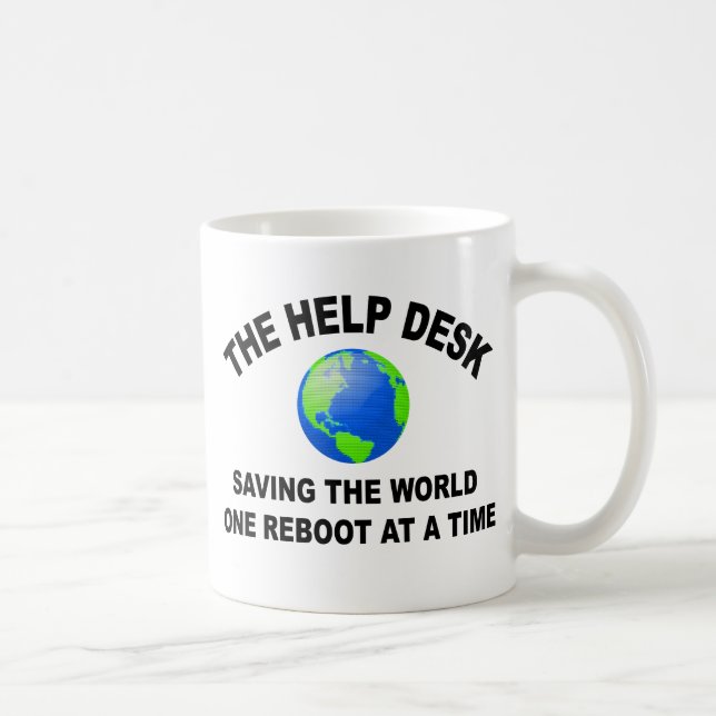 Help Desk Saving the World One Reboot at a Time Coffee Mug (Right)