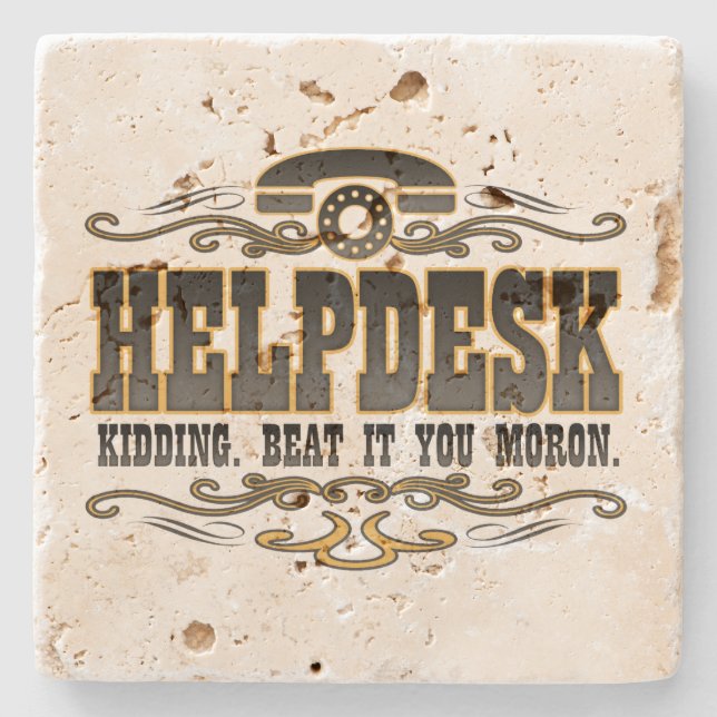 Help Desk Stone Coaster (Front)