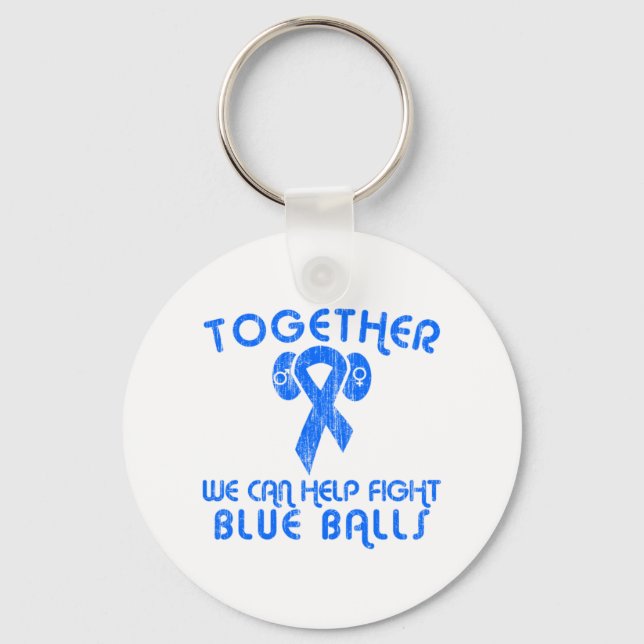 Help Fight Blue Balls Key Ring (Front)