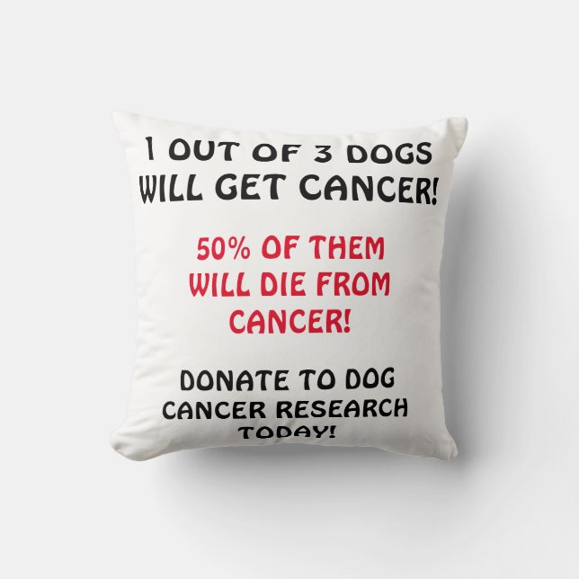 Help Find A Cure - Dog Cancer Awareness Cushion (Front)