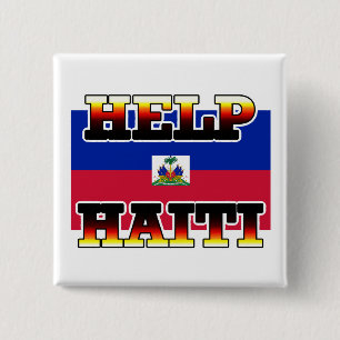 HELP HAITI 15 CM SQUARE BADGE