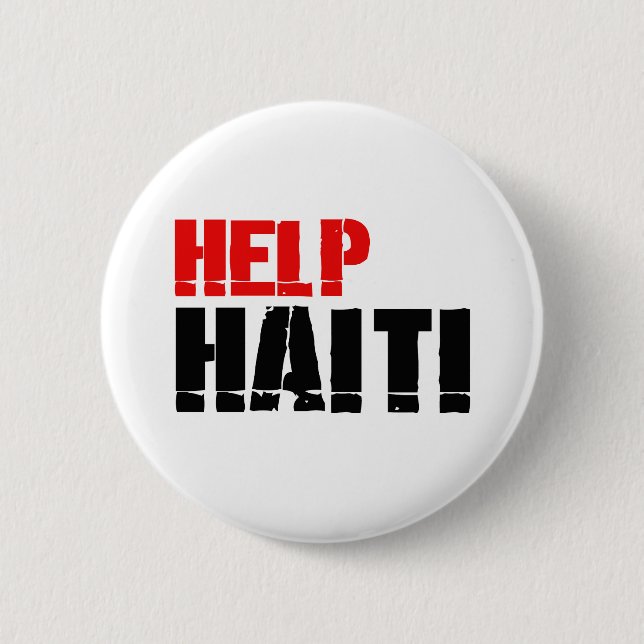 HELP HAITI 3 6 CM ROUND BADGE (Front)