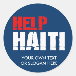HELP HAITI CLASSIC ROUND STICKER