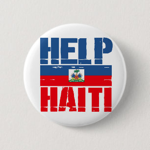 HELP HAITI FLAG 6 CM ROUND BADGE