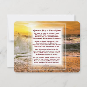 "Help in Time of Need" Christian poem  Holiday Card