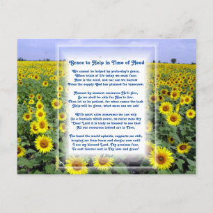 "Help in Time of Need" Christian poem Holiday Postcard