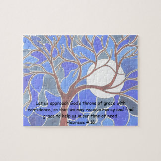 Help in time of need - Hebrews 4:16 - Bible verse Jigsaw Puzzle