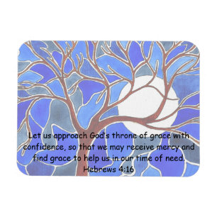 Help in time of need - Hebrews 4:16 - Bible verse Magnet