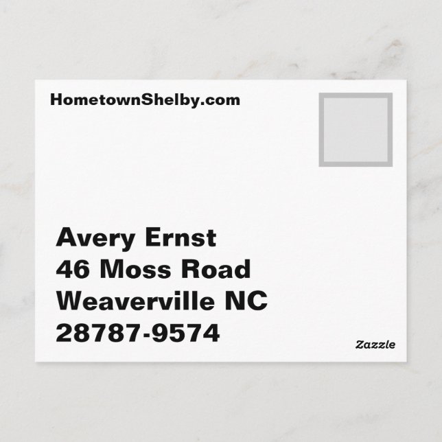 Help is on the way! Avery Postcard (Back)