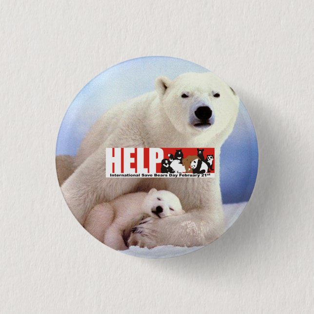 help ISBD Polar Bears 3 Cm Round Badge (Front)