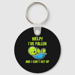 Help I've Fallen And I Can't Get Up Funny Turtle L Key Ring
