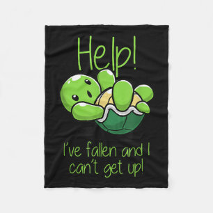 Help I've Fallen And I Can't Get Up Turtle Lovers  Fleece Blanket