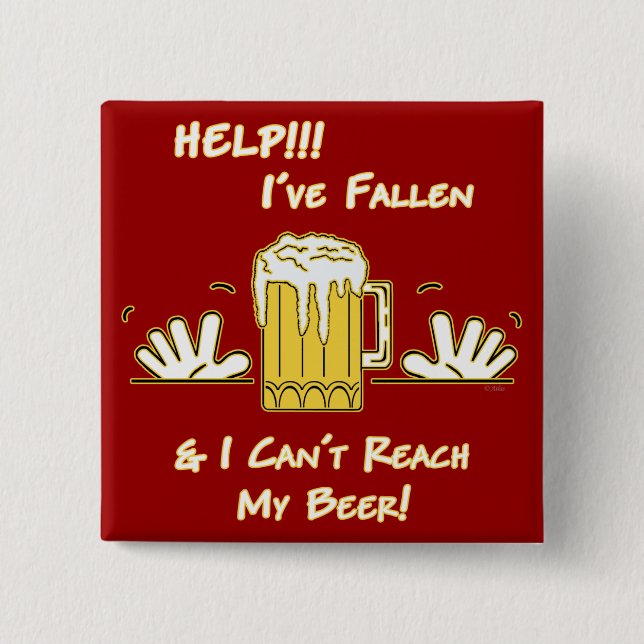 Help I've Fallen (dk) 15 Cm Square Badge (Front)