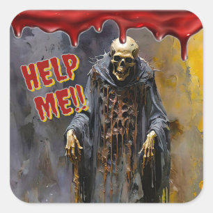 Help Me!! – A Scream from the Shadows Square Sticker