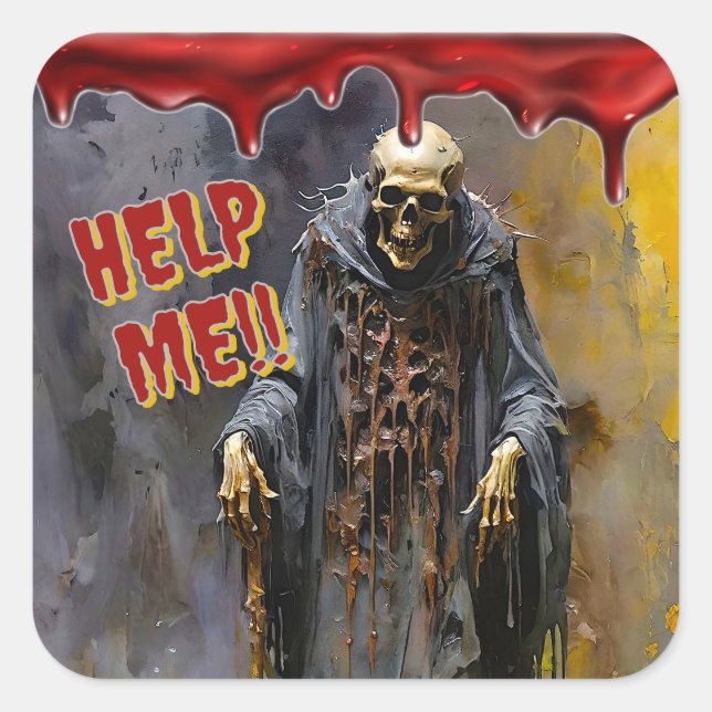 Help Me!! – A Scream from the Shadows Square Sticker (Front)