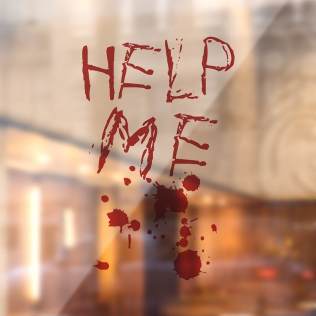 Help Me Blood Scary Halloween Decoration  Window Cling (Sheet 2)
