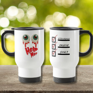 Help Me Halloween Teacher Zombie Eyes Travel Mug