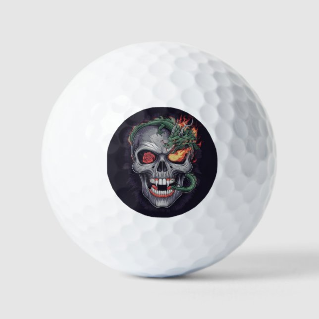Help me I'm lost golf ball skull and dragon, Joe B (Front)