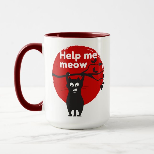 Help Me Meow cat Tea mug (Left)