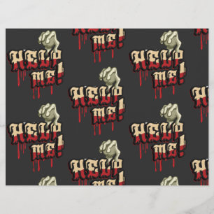 Help Me with Zombie Hand Scrapbook Paper 