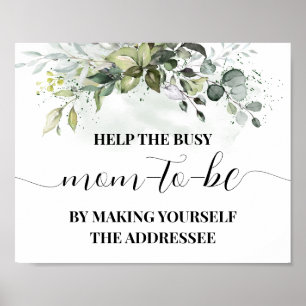 Help Mum Make Yourself Addressee Greenery Shower Poster