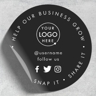 Help our Business Grow   Social Media Followers Classic Round Sticker