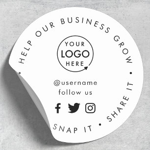 Help our Business Grow   Social Media Followers Classic Round Sticker
