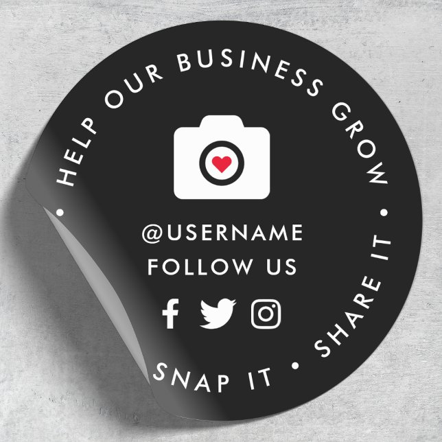 Help our Business Grow | Social Media Followers Classic Round Sticker (Creator Uploaded)