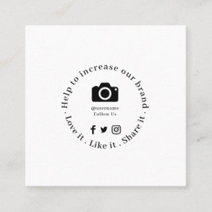 Help Our Business Grow Social Media Followers Square Business Card