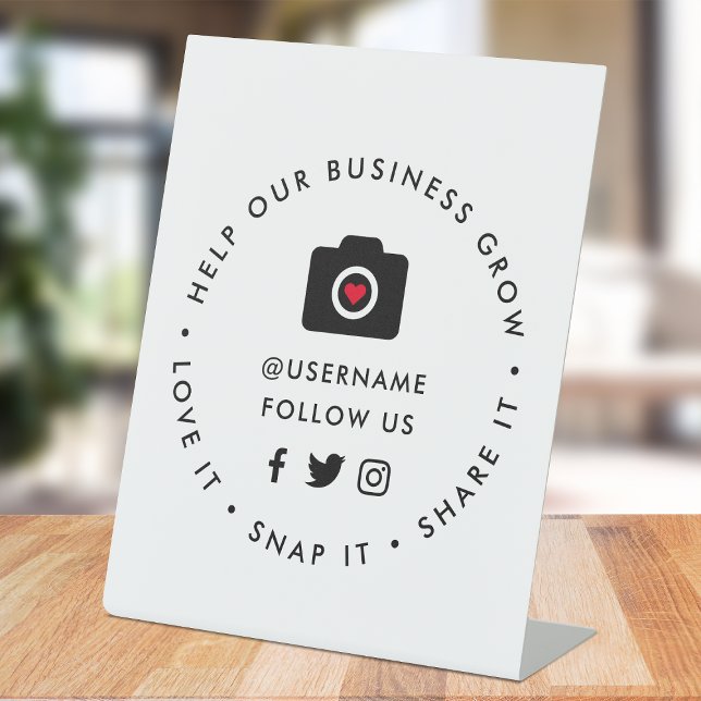 Help our Business Grow | Social Medial Followers Pedestal Sign (Creator Uploaded)