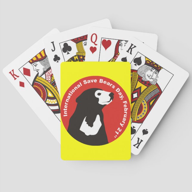 help save sun bears playing cards (Back)