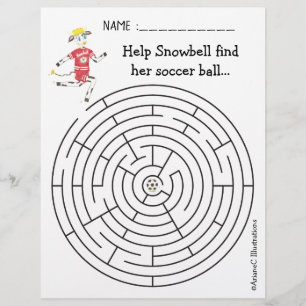 Help Snowbell the cow find her soccer ball maze