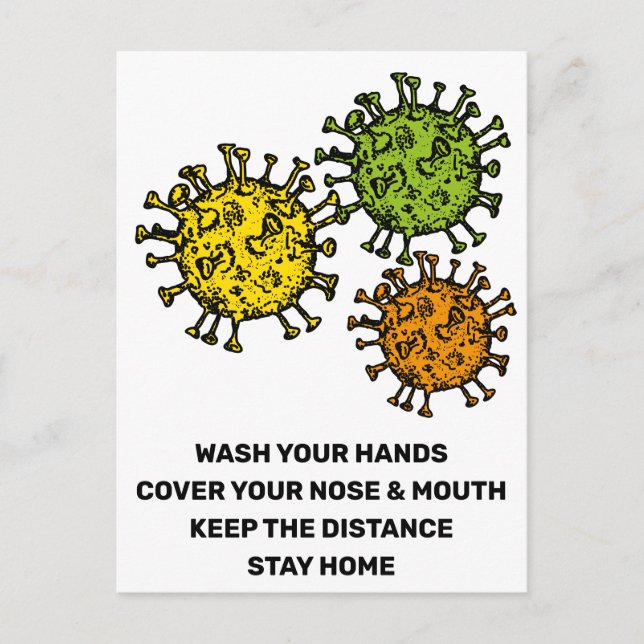 Help Stop Corona Virus Covid19 Safety Postcard (Front)