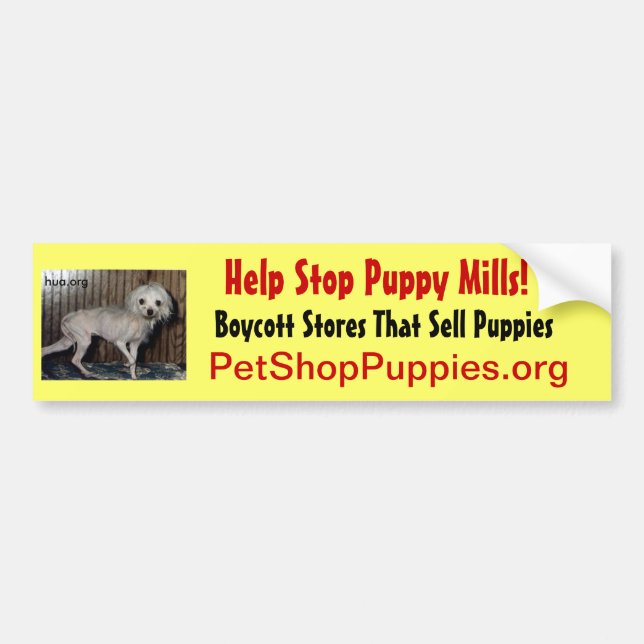 Help Stop Puppy Mills Bumper Sticker (Front)