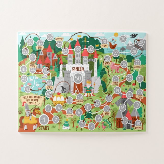 Help The Knight Get To The Castle Kids Game Jigsaw Puzzle (Horizontal)