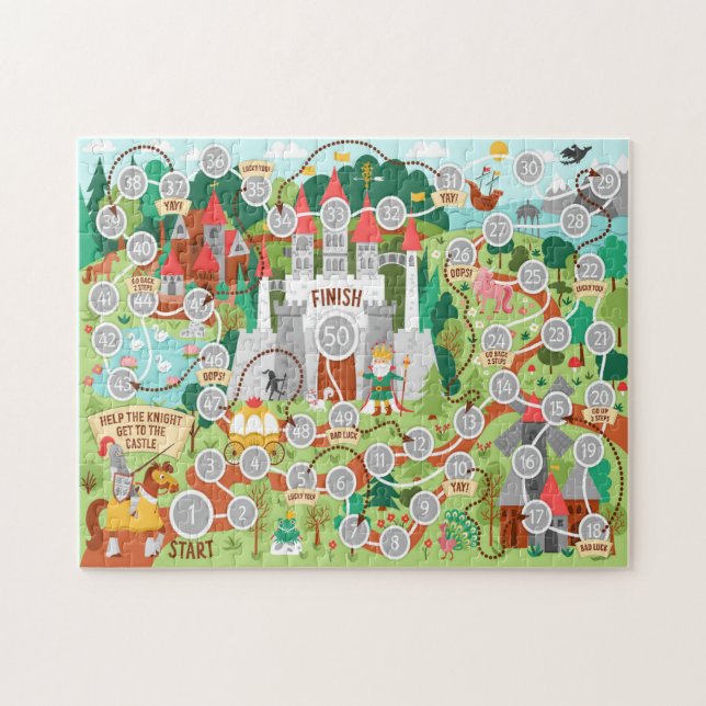 Help The Knight Get To The Castle Kids Game  Jigsaw Puzzle (Horizontal)