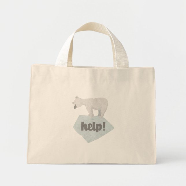 Help the Polar Bear Tote Bag (Front)