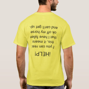 "¡HELP!" Upside Down Fallen Rider Equestrian Humou T-Shirt