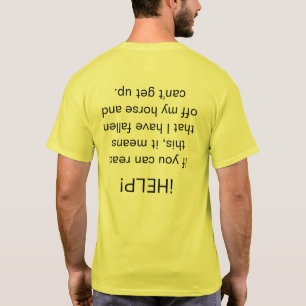 "¡HELP!" Upside Down Fallen Rider Equestrian Humou T-Shirt