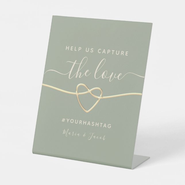 Help Us Capture The Love Wedding Pedestal Sign (Front)