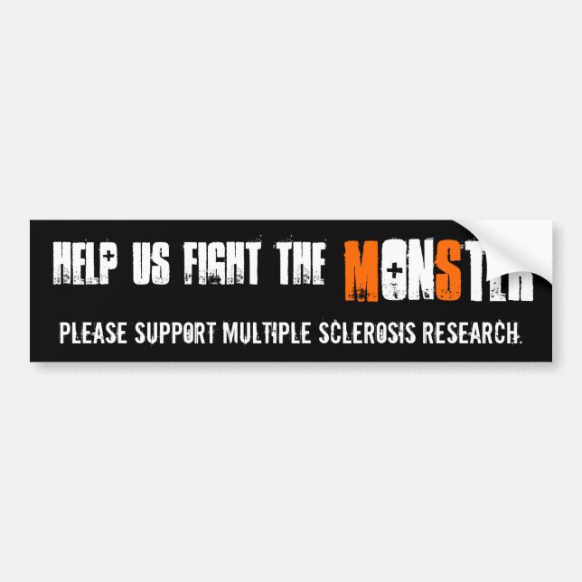 Help us fight the Monster - MS Sticker Dark (Front)