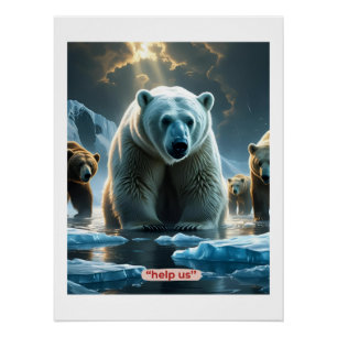 Help Us – Polar Bears on Thin Ice  Poster