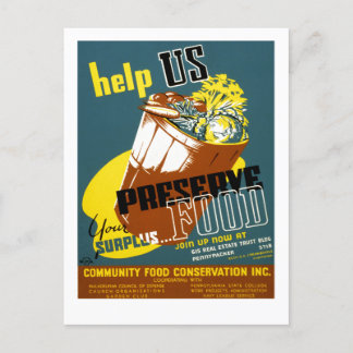 Help Us Preserve Food Postcard