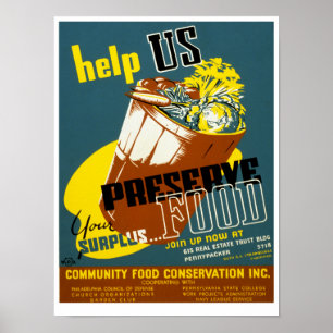Help Us Preserve Food Poster