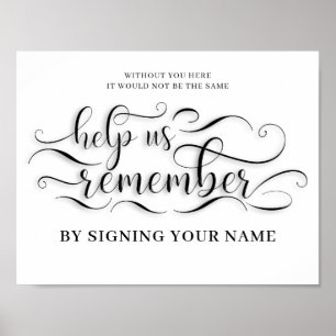 Help Us Remember Wedding Sign