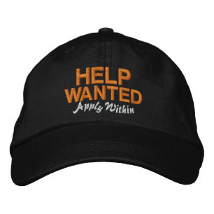 Help Wanted Apply Within Embroidered Hat