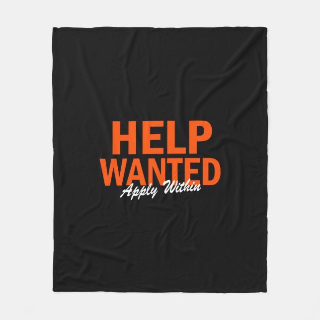 Help Wanted Apply Within Fleece Blanket (Front)